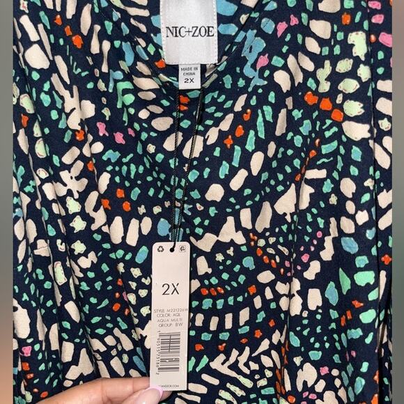 NWT! Nic + Zoe Mosaic Dots Colorful Sleeveless Sheath Dress - Size 2X - Picture 10 of 12